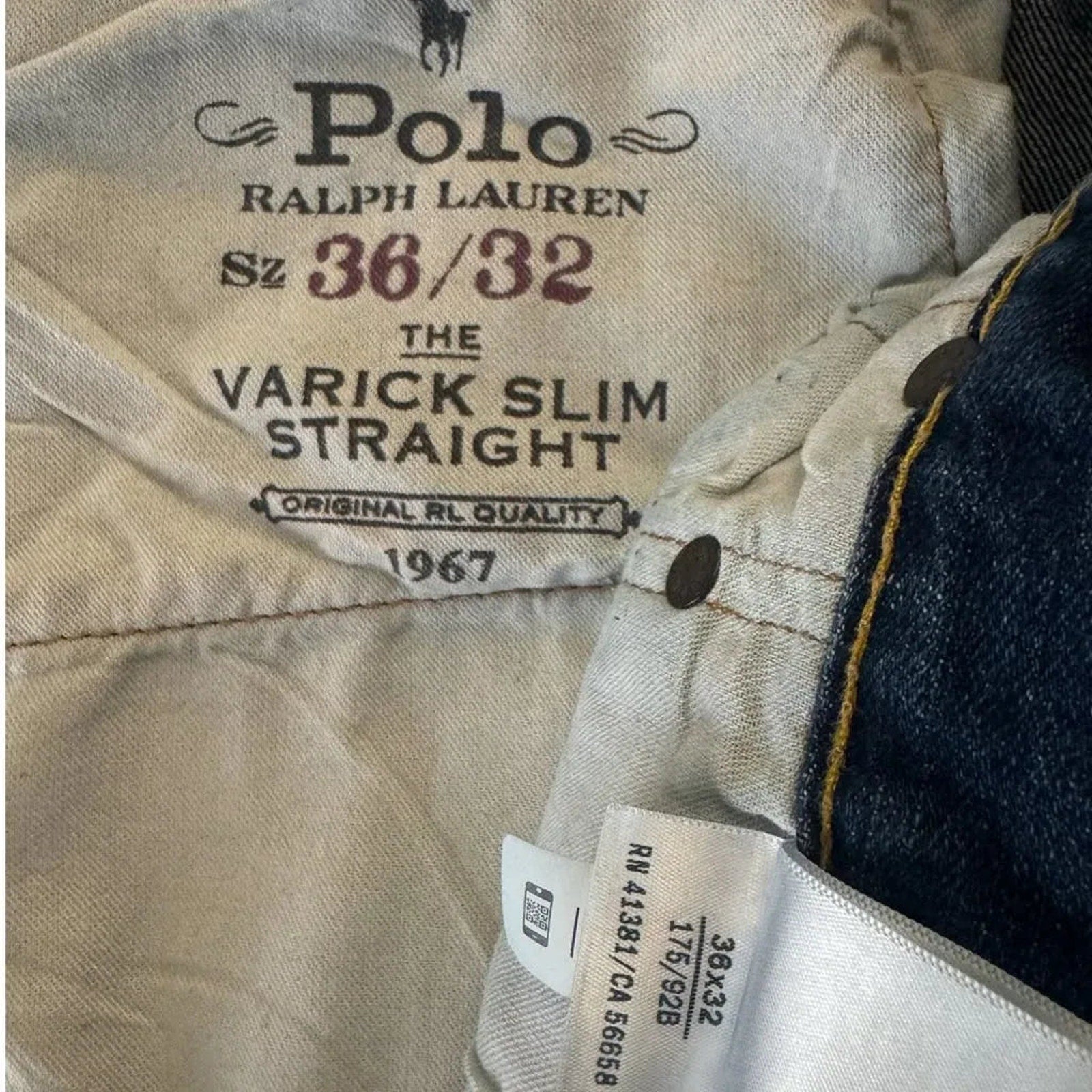 Polo Ralph Lauren Varick Slim Straight Dark Wash Jeans