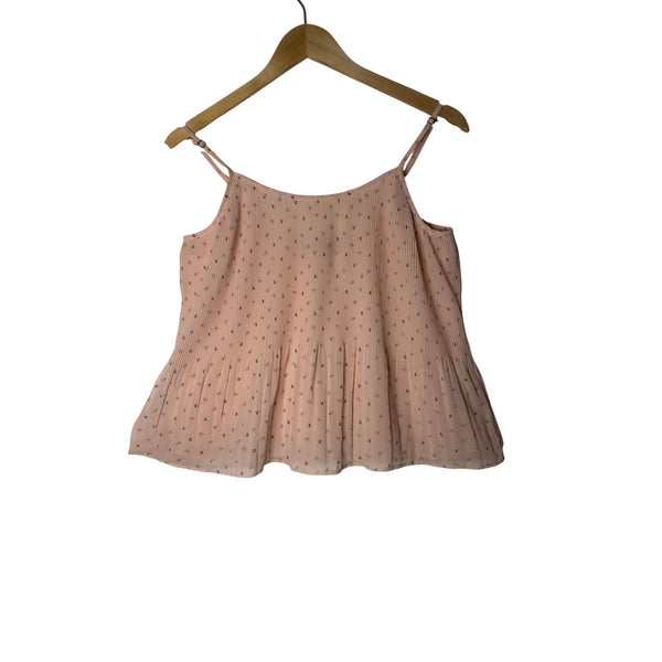 Abercrombie & Fitch Blush Pink Ditsy Floral Ribbed Peplum Top Size S