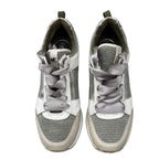 Michael Kors Glitter Mesh Running Sneakers – Silver and Olive Green