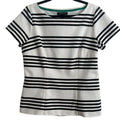 WHITE HOUSE BLACK MARKET BLACK & WHITE STRIPED TOP SIZE 14
