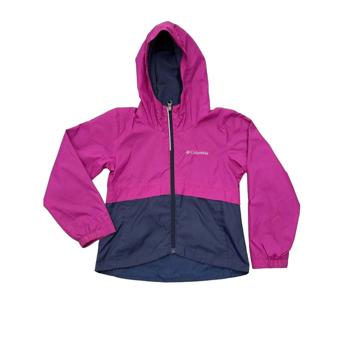 Columbia Colorblock Hooded Rain Jacket Fleece Lining XS