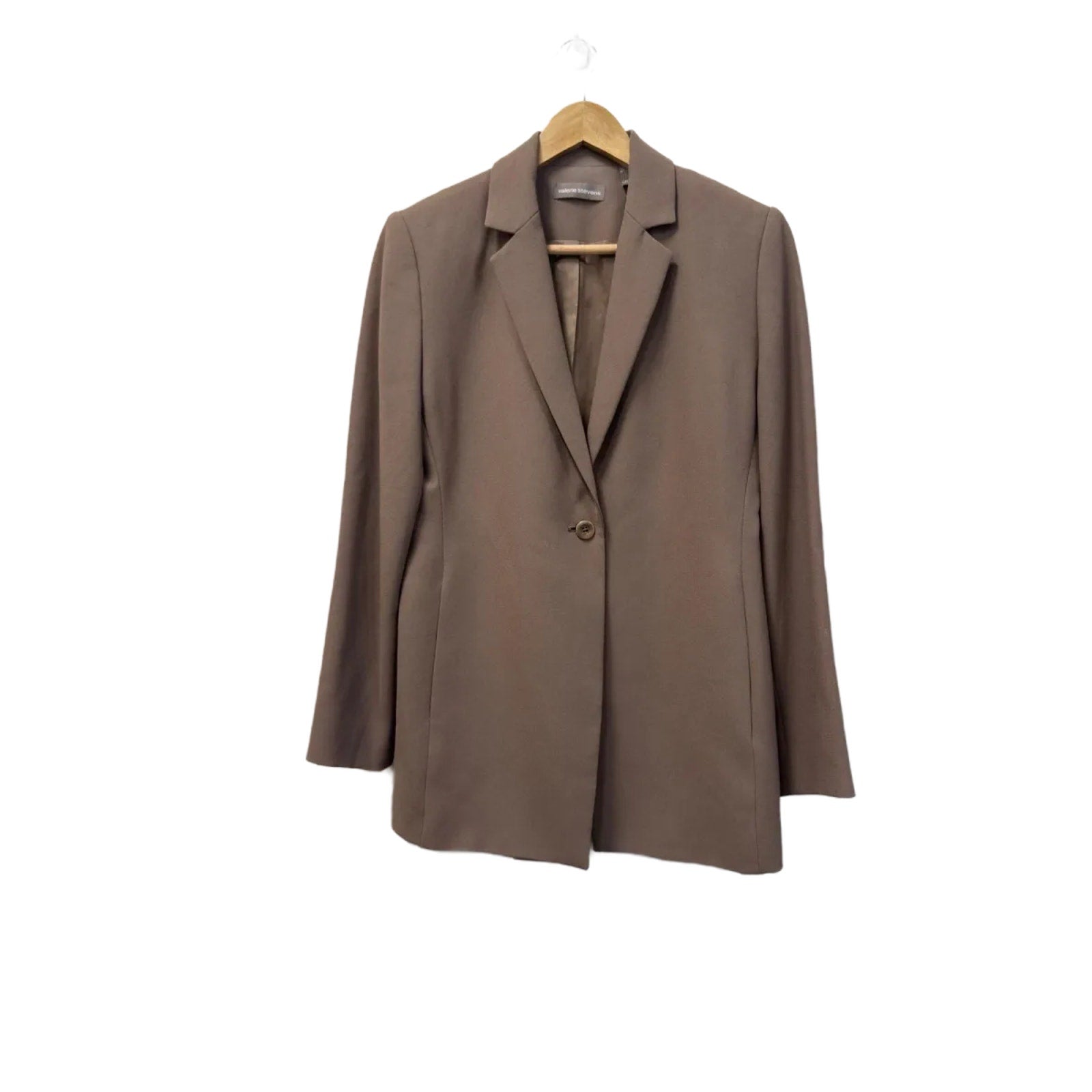 Valerie Stevens Pencil Skirt and Blazer Suit Set Taupe