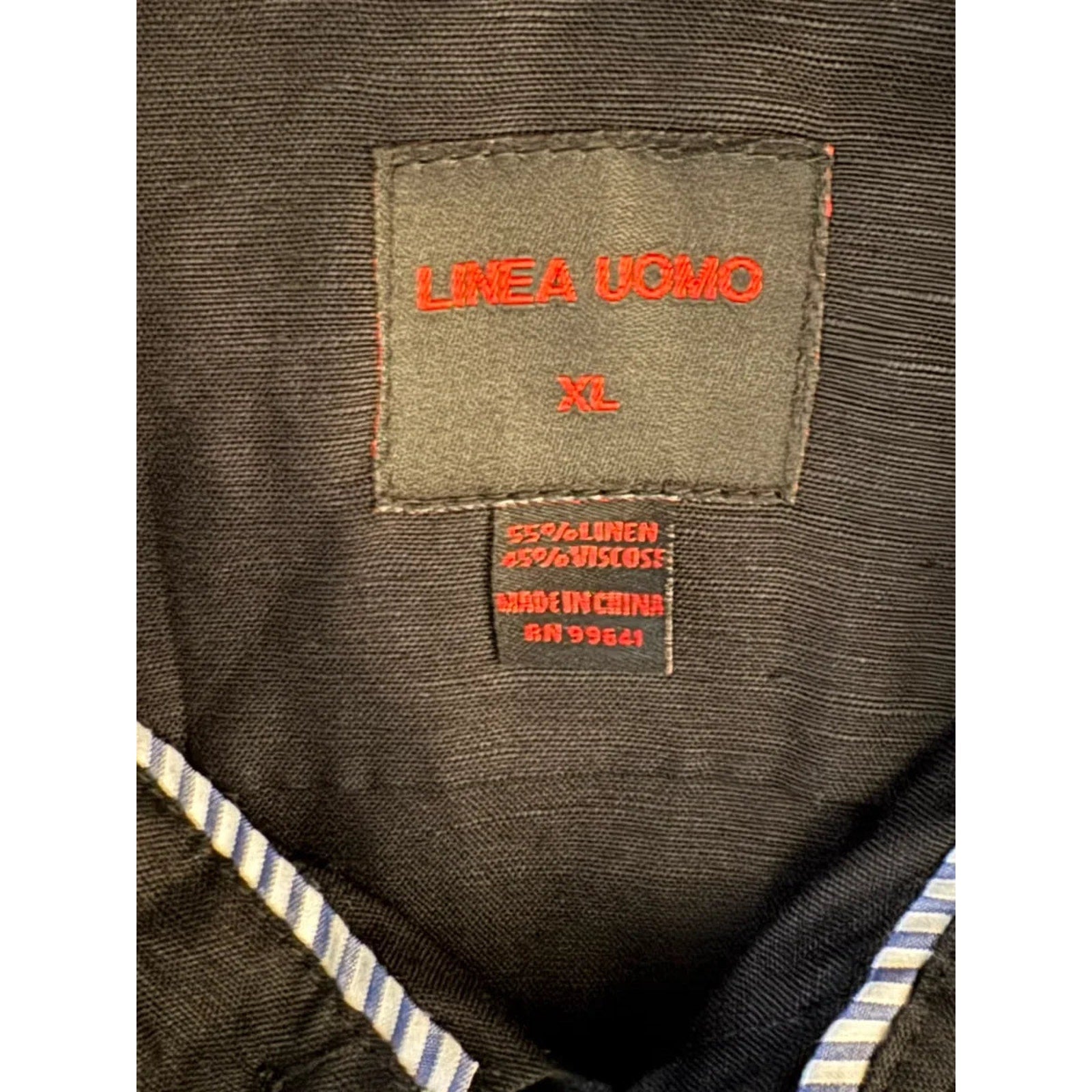Linea Uomo Set of Short Sleeve Linen Blend Button-Up Shirt and Pants