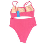 Cupshe Hot Pink Textured Two-Piece Bikini Set Size S