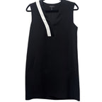 rag & bone Black Sleeveless Shift Dress Contrast White V-Neck Pockets Size 2