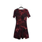 Signature Collection Floral Print Fit & Flare Dress Burgundy S