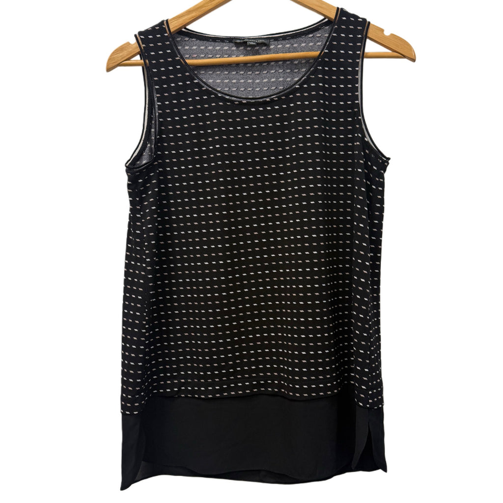 Adrianna Papell woman's short sleeve top in black and white pattern size S