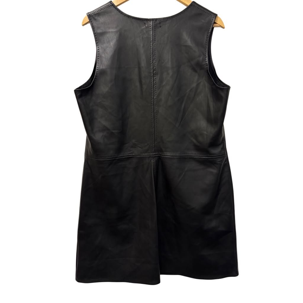 Black Faux Leather Sleeveless Mini Dress