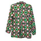 Closet Boutique Retro Floral Print Single-Button Blazer Green