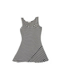 Calvin Klein Black & White Stripe Sleeveless Skater Dress