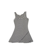Calvin Klein Black & White Stripe Sleeveless Skater Dress