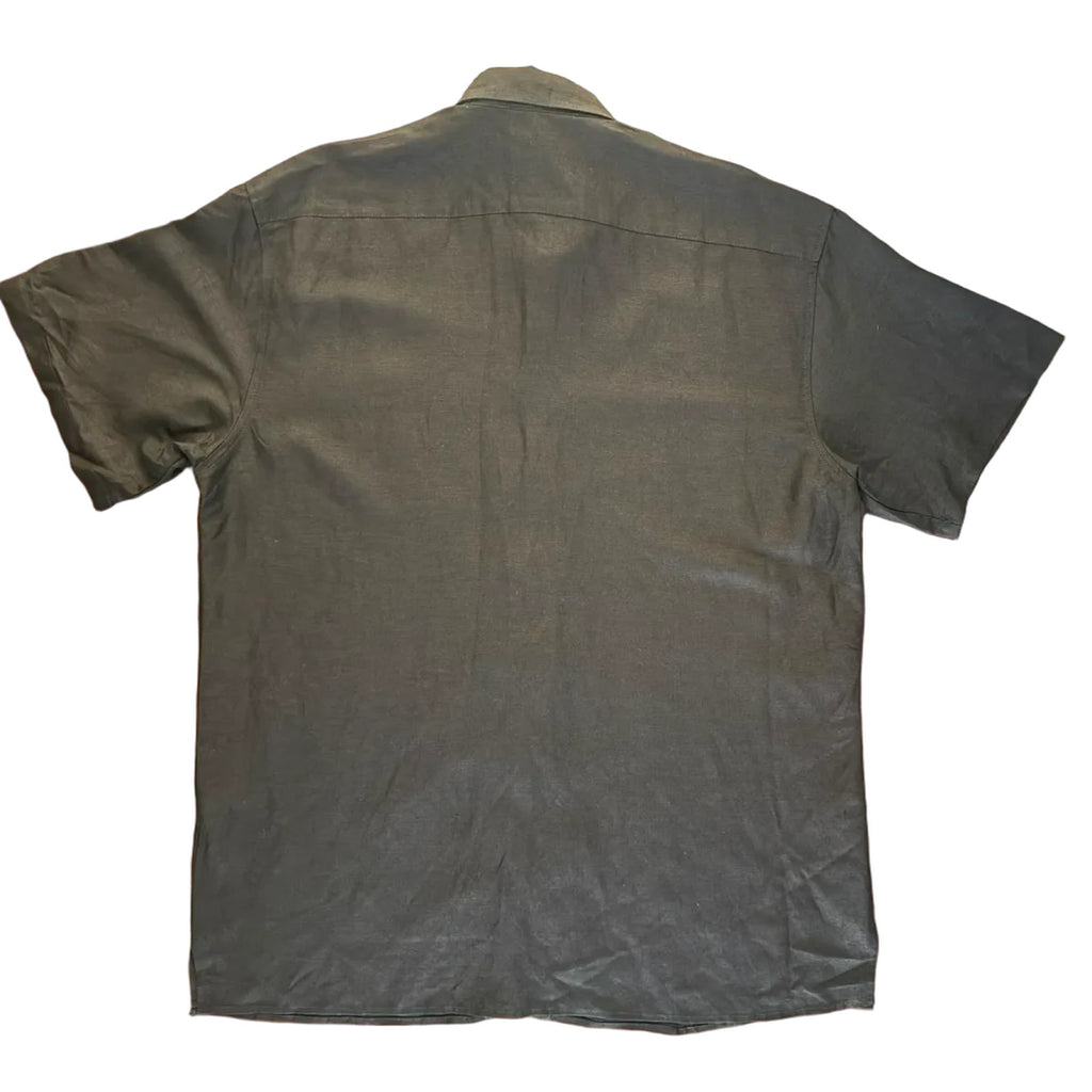 Linea Uomo Set of Short Sleeve Linen Blend Button-Up Shirt and Pants