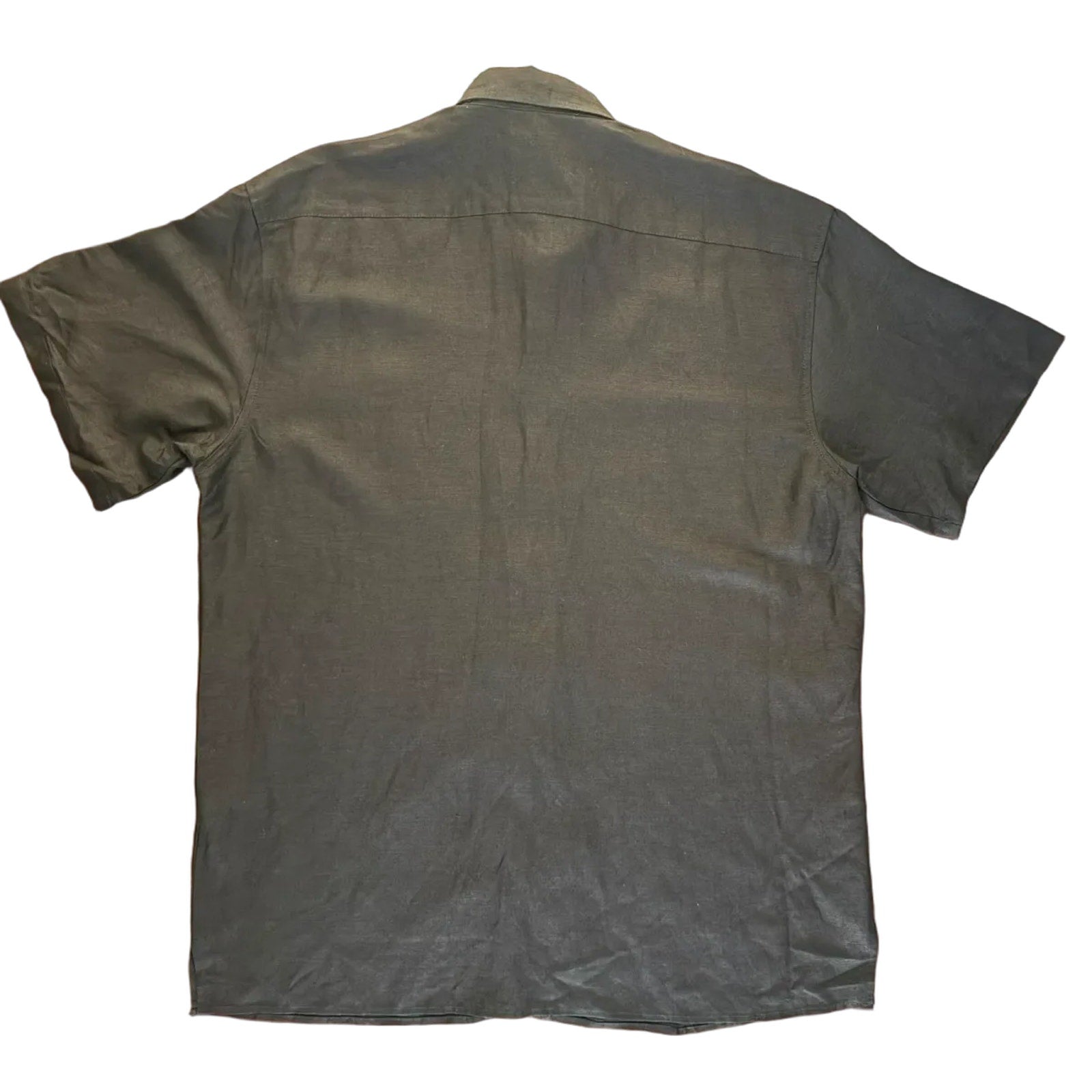 Linea Uomo Set of Short Sleeve Linen Blend Button-Up Shirt and Pants