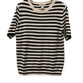 H&M black and white strip knit top in size S