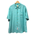 Jos. A. Bank 100% Linen Short-Sleeve Button-Up Shirt Teal