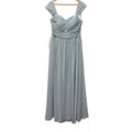 Azazie Chiffon Ruched Bodice Cap Sleeve Bridesmaid Gown Light Blue Size 12