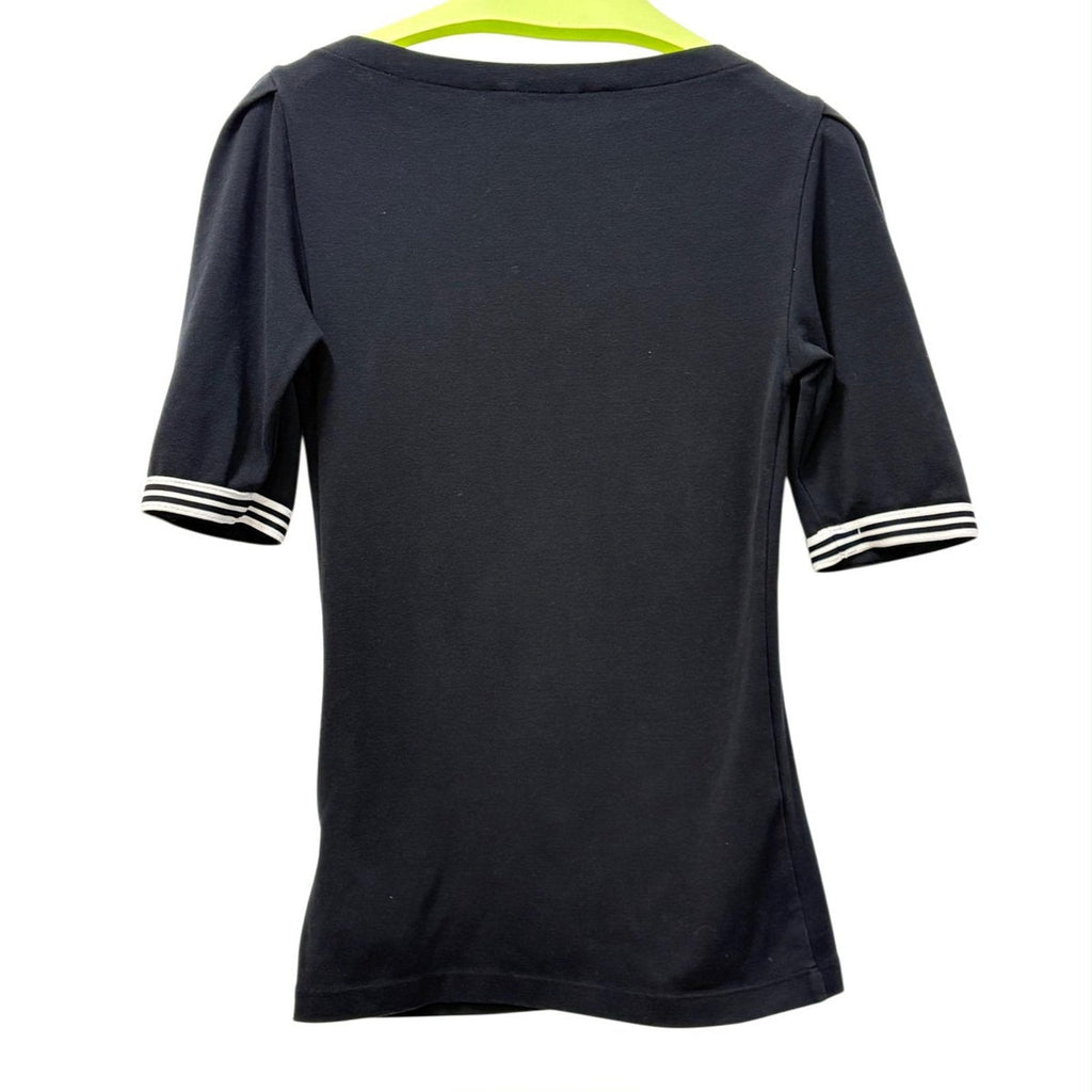 Ralph Lauren Boat Neck Puff Sleeve Top Black XS