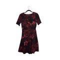 Signature Collection Floral Print Fit & Flare Dress Burgundy S