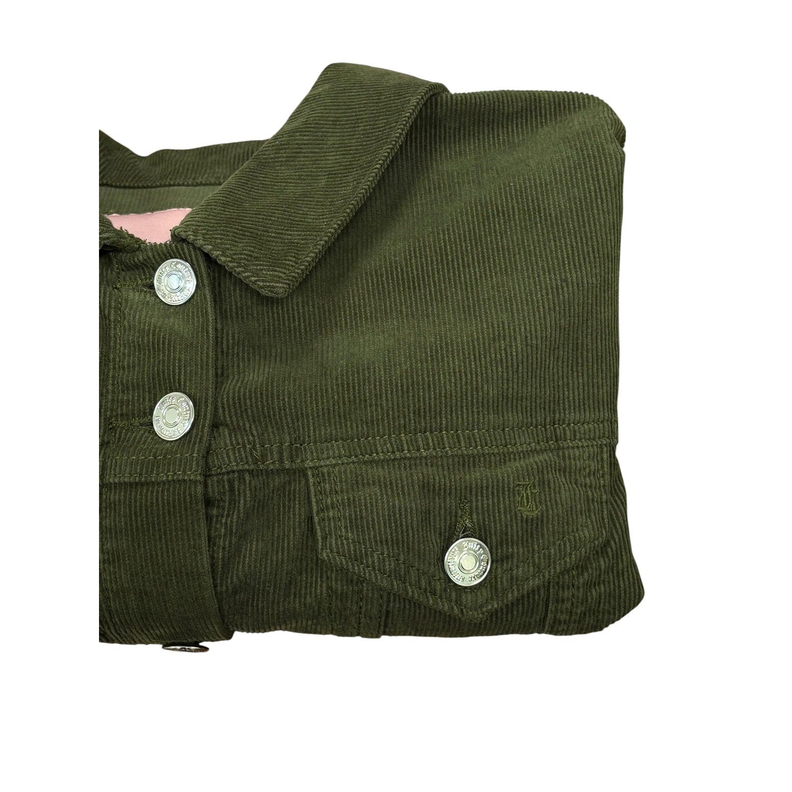 Juicy Couture Cropped Corduroy Jacket Olive Green