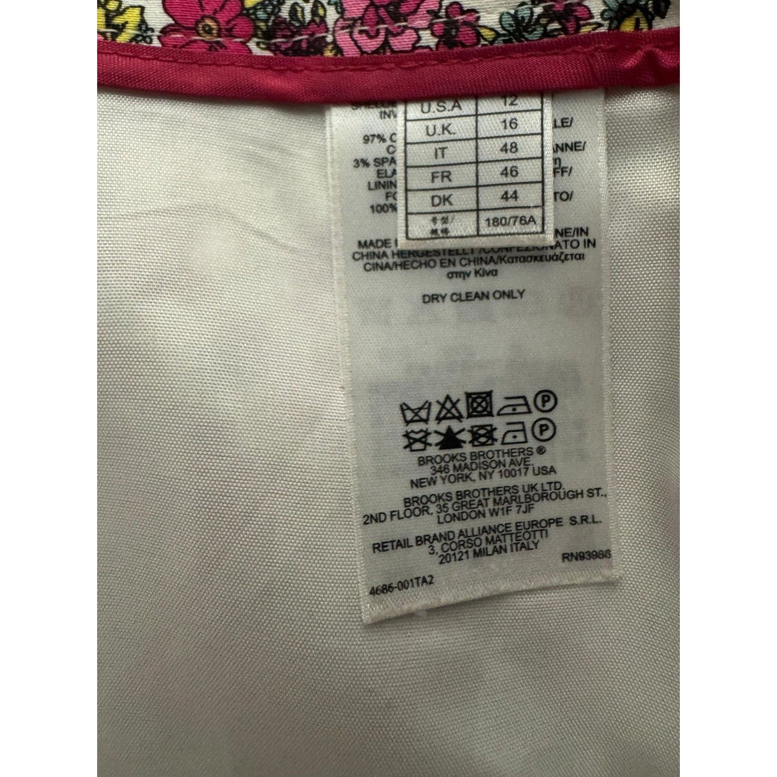 Brooks Brothers Ditsy Floral Linen Blend Pencil Skirt White