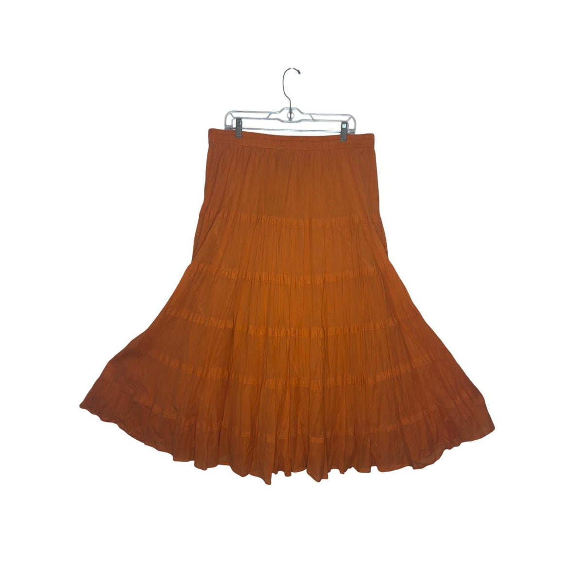 Ashley Stewart Orange Tiered Maxi Skirt Plus Size 14/16
