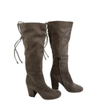 Women 8.5 Kenneth Cole grey high boots with zipper block heels