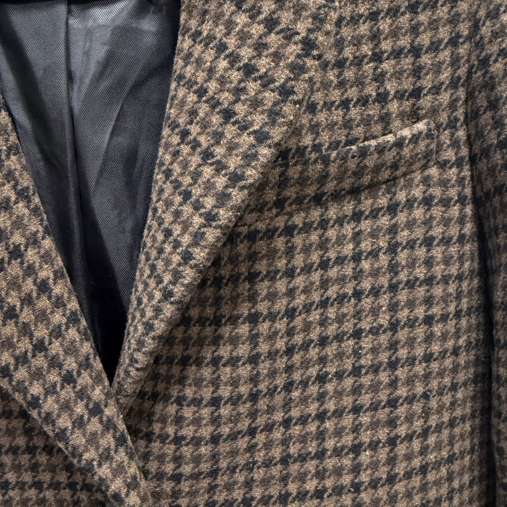 Zara Brown Black Houndstooth Tailored Blazer Jacket Size S Career Casual