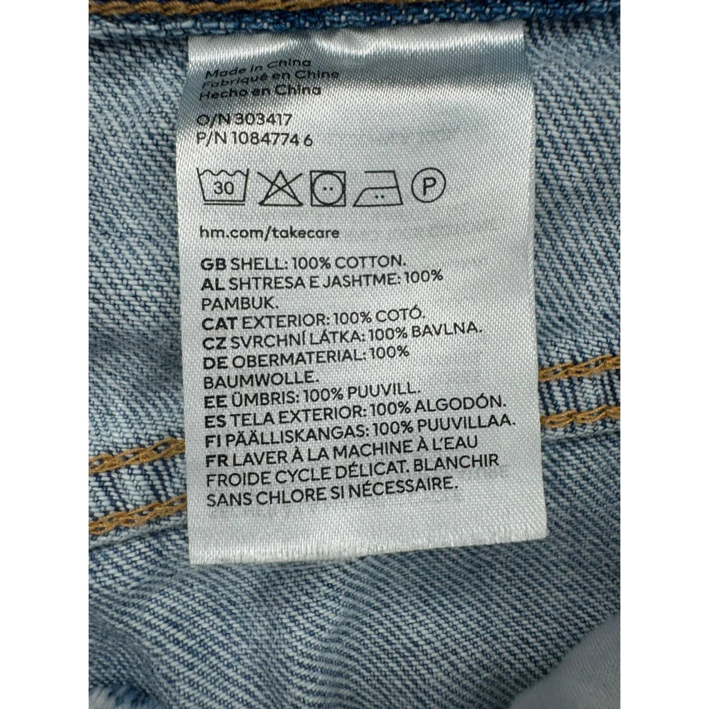 H&M Wide Leg High Waist Jeans Light Blue
