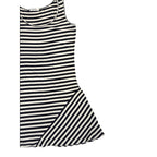 Calvin Klein Black & White Stripe Sleeveless Skater Dress