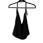 ANTHROPOLOGIE WOMAN'S BLACK HALTER TOP IN SIZE L