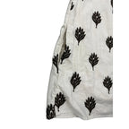Abercrombie & Fitch Embroidered Floral Linen Mini Dress White and brown