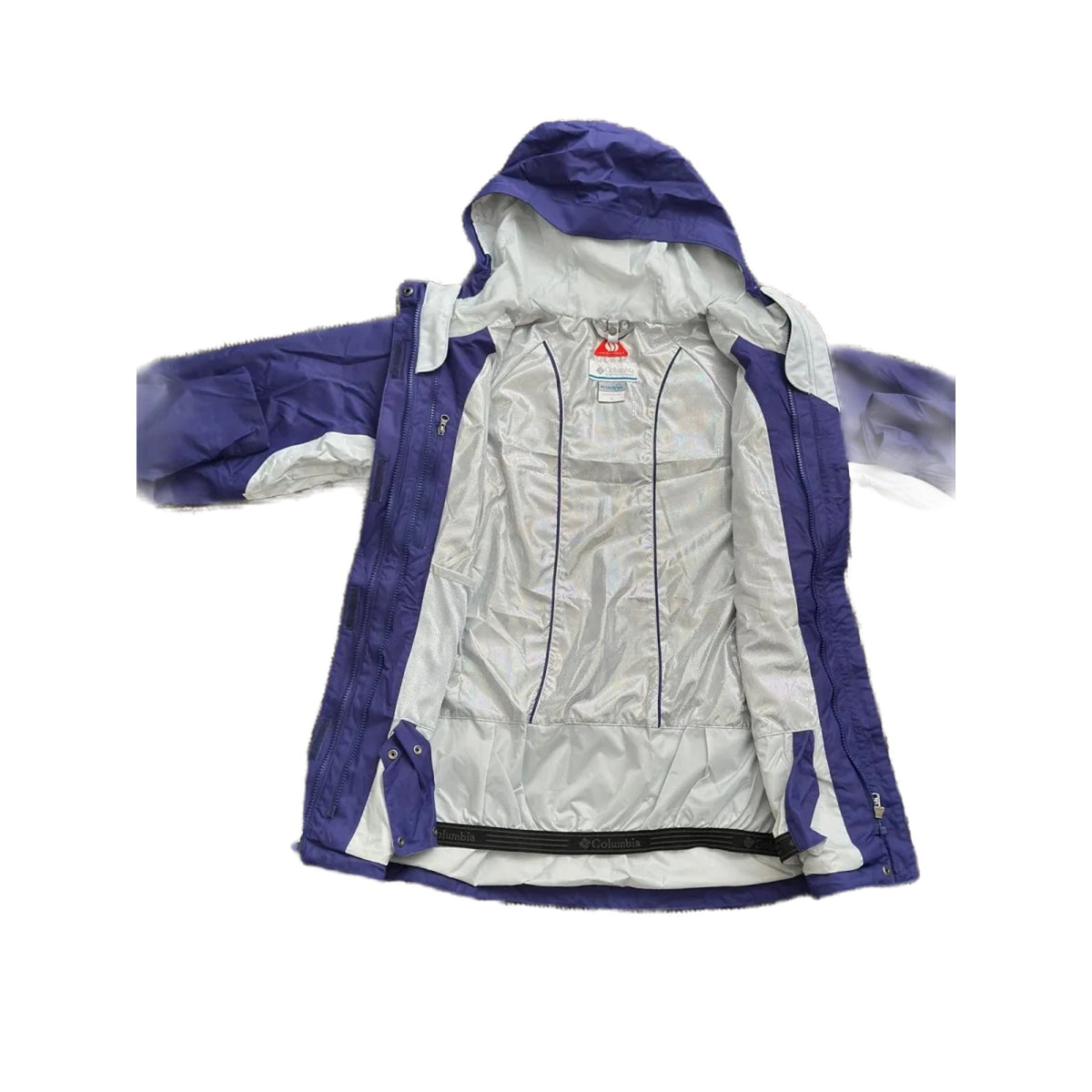 Columbia Omni-Heat Interchange Hooded Rain Jacket Purple