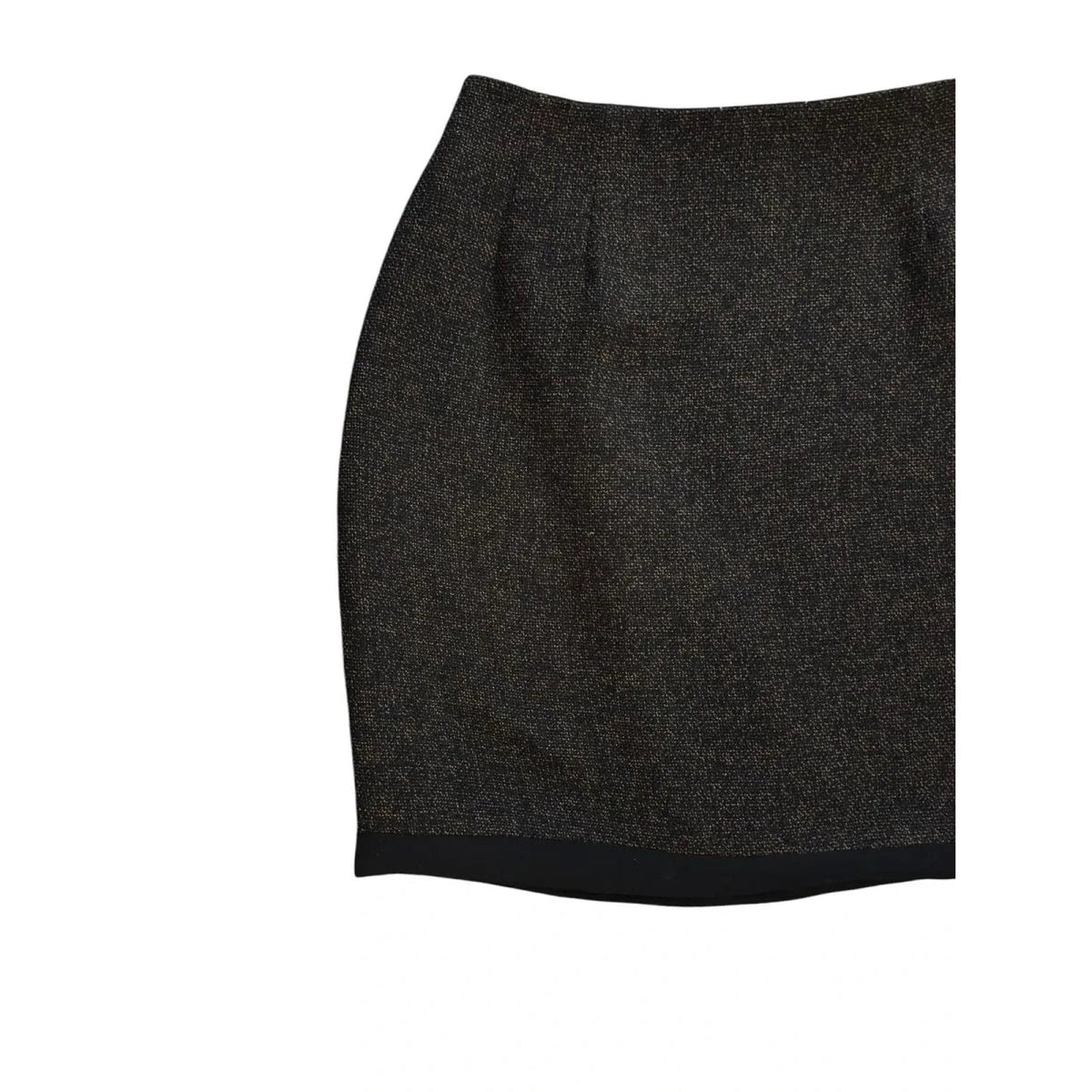 Randolph Duke Metallic Tweed Wrap Mini Skirt Black Gold