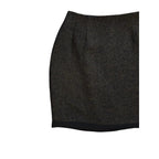Randolph Duke Metallic Tweed Wrap Mini Skirt Black Gold