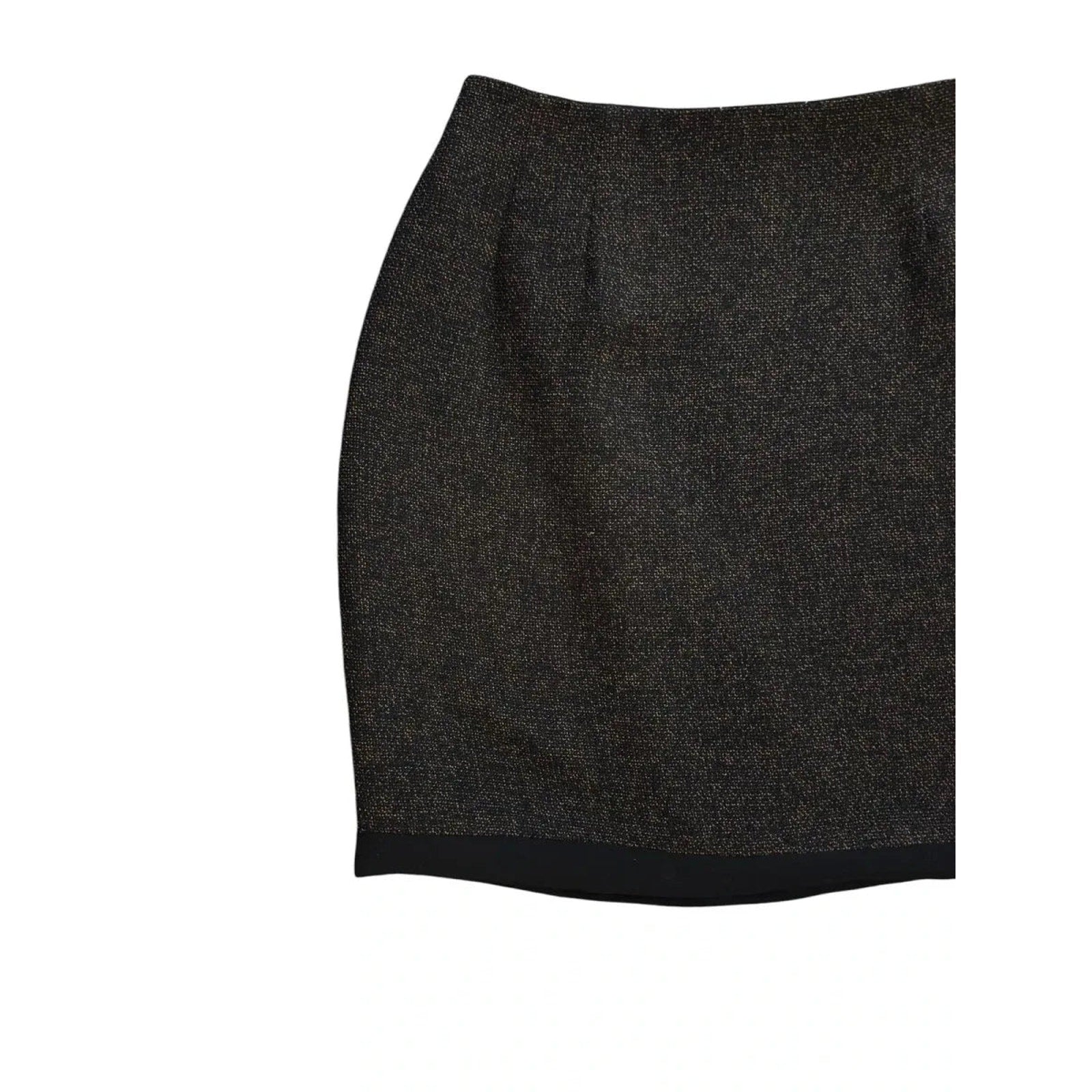 Randolph Duke Metallic Tweed Wrap Mini Skirt Black Gold