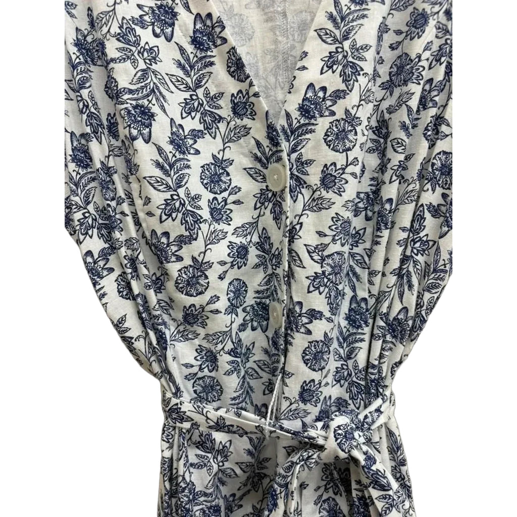 Tommy Hilfiger Floral Ruffle Sleeve Midi Wrap Dress