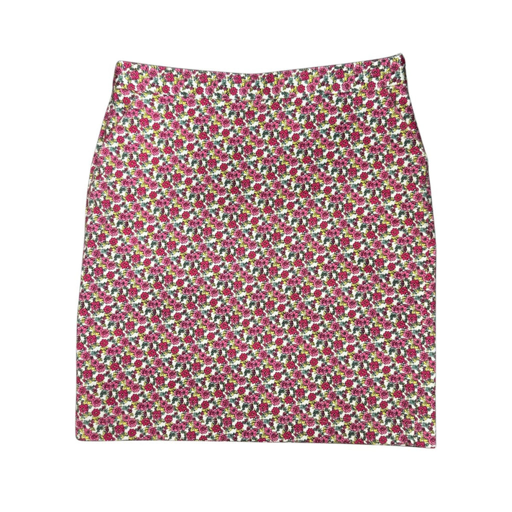 346 Brooks Brothers Floral Print Cotton Pencil Skirt