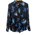 banana republic woman button down blue floral size small