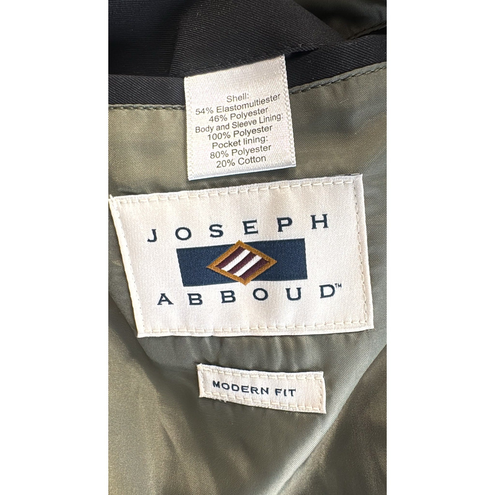 Joseph Abboud Modern Fit Black Overcoat