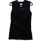 NWT Abercrombie & Fitch Black Linen Blend Sleeveless Wrap Mini Dress Petite Small