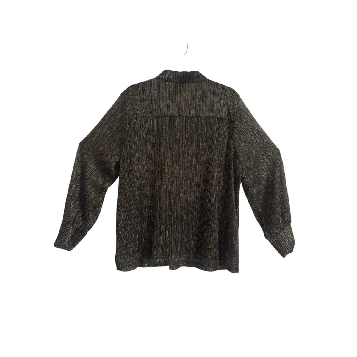 Halogen Metallic Shimmer Button-Front Top Black Gold