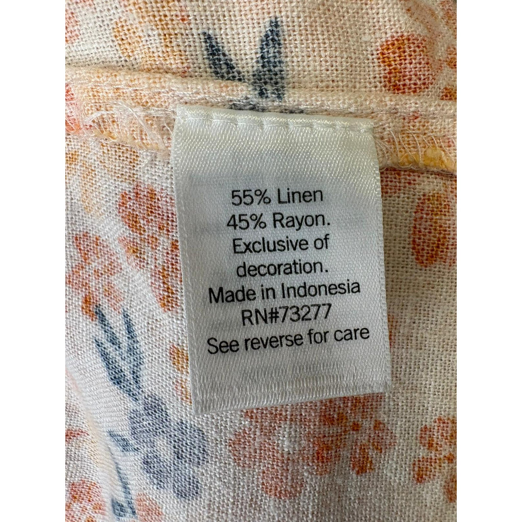 Sonoma Floral Tie-Strap Tank Top Peach Multi XL
