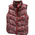 Talbots Petites Paisley Puffer Vest Red Print Zip Front Women’s MP