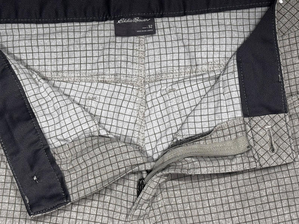 Eddie Bauer Tan Grid Check Cargo Shorts