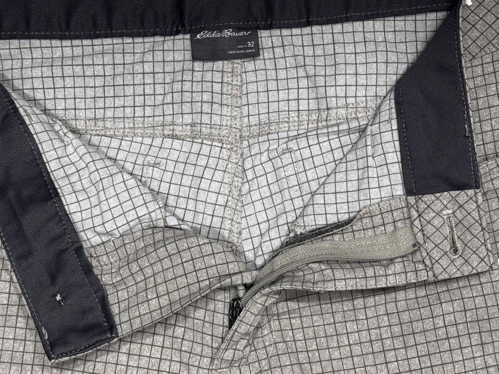 Eddie Bauer Tan Grid Check Cargo Shorts