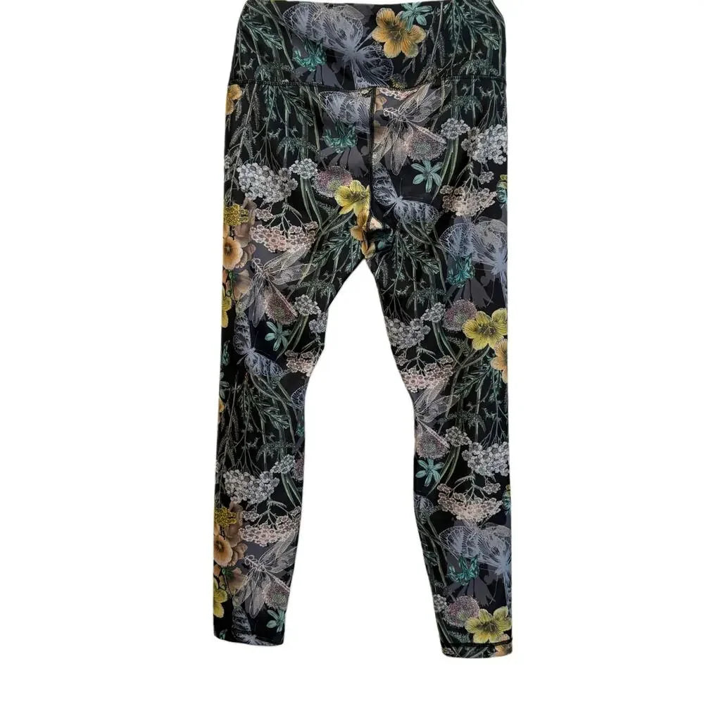 Playground leggings in blue floral print in size L