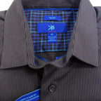 Non iron slim fit stretch button up men's shirt in size M blue grey