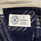 Hurley brand born from water checkered blue grey flannel hoodie for Men in size L