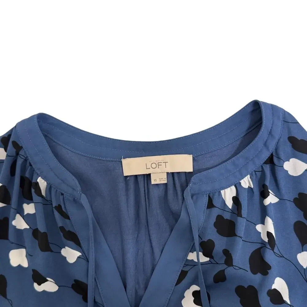 Loft woman's blue black and white pattern sleeveless top in size XS