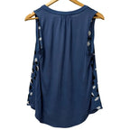 Loft woman's blue black and white pattern sleeveless top in size XS